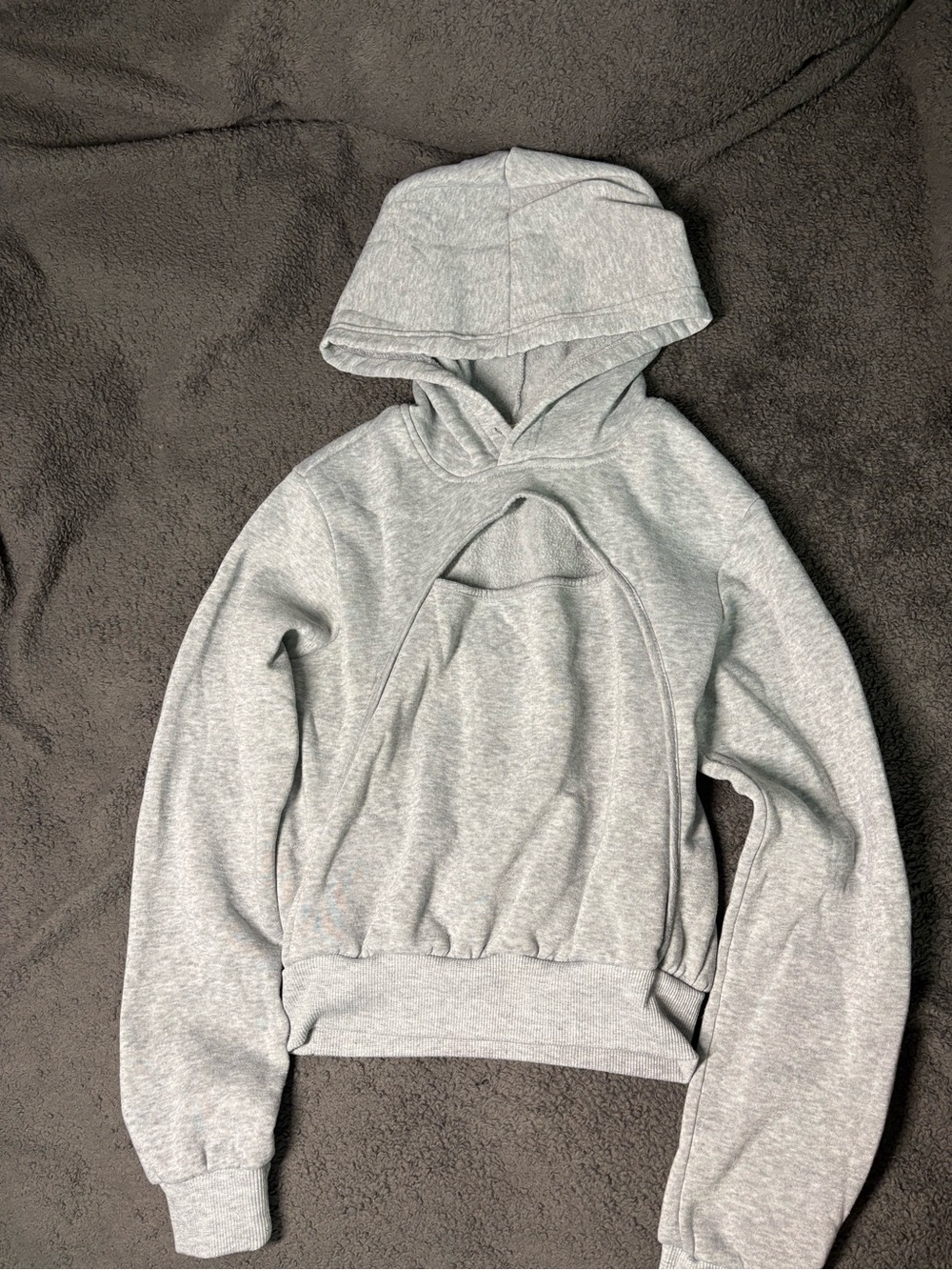Women's Crewneck Hoodie Sweater in Light Gray